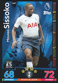 Moussa Sissoko Tottenham Hotspur 2018/19 Topps Match Attax Extra #U67